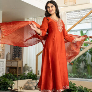 Ember Glow Anarkali Set - Image 5