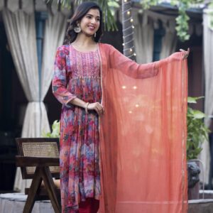 Rustic Bloom Anarkali Set