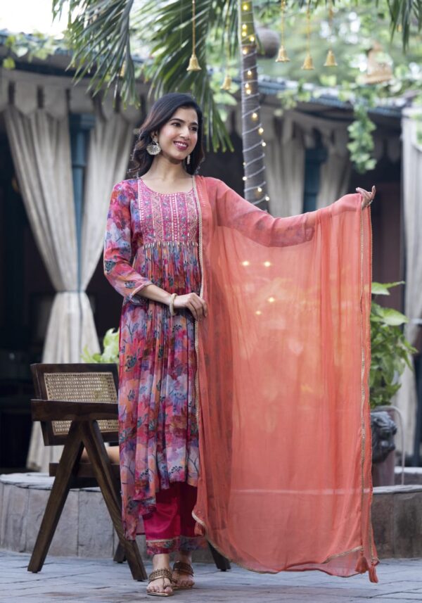 Rustic Bloom Anarkali Set