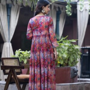 Rustic Bloom Anarkali Set - Image 3