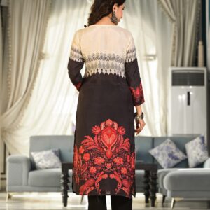 Regal Noir Paisley Kurta Set - Image 3