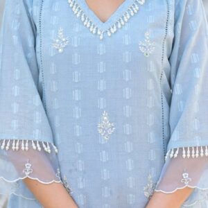 Sky Mist Embroidered Suit Set - Image 3