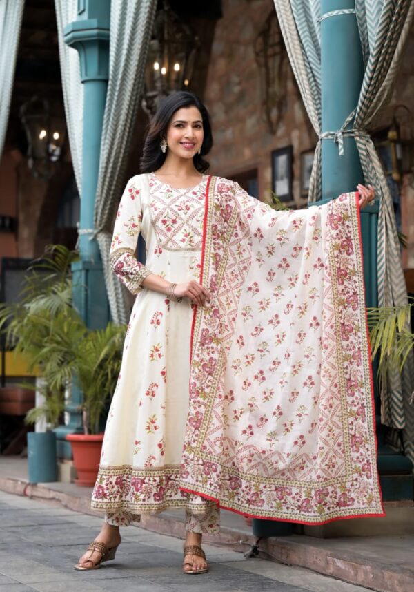 Ivory Bloom Anarkali Set