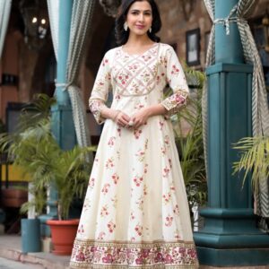 Ivory Bloom Anarkali Set - Image 5