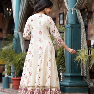 Ivory Bloom Anarkali Set - Image 3