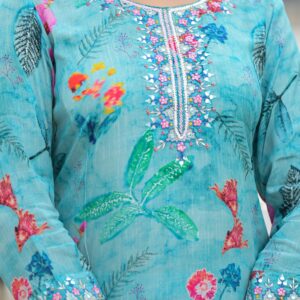 Azure Blossom Kurta Set - Image 9