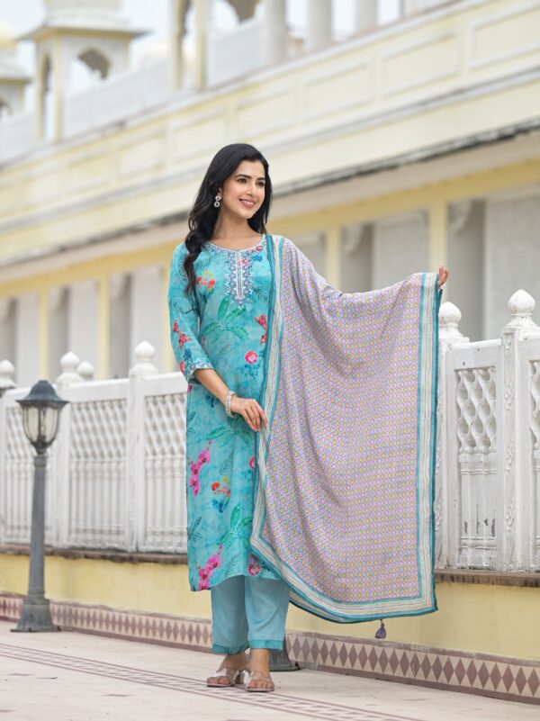 Azure Blossom Kurta Set