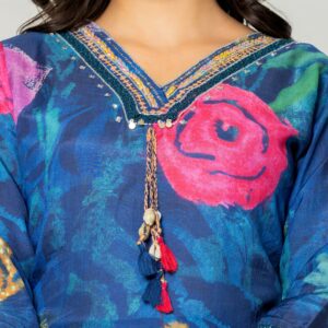 Midnight Bloom Hand-Painted Kurta Set - Image 6